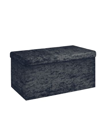Intirilife Faltbare Sitzbank 76x38x38 cm in Samt Schwarz