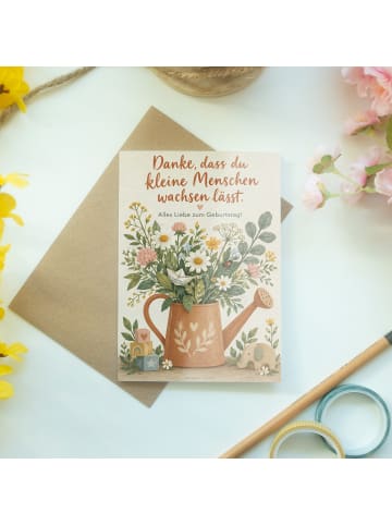 Geburtstagskarte Blumen botanisch Design mit Sp... in Weiß