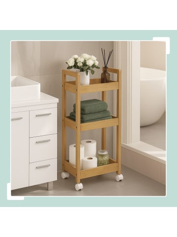 relaxdays Rollwagen in Natur - (B)30 x (H)80 x (T)20 cm