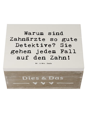 Mr. & Mrs. Panda Kiste Spruch Zahnarzt Detektiv mit Spruch in Weiß