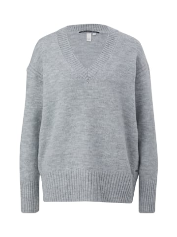 QS Strickpullover in 9400_grau meliert