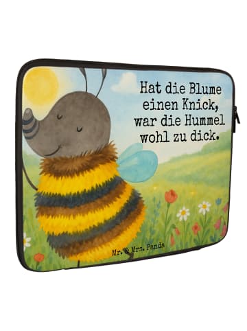 Mr. & Mrs. Panda Laptop Sleeve Hummel flauschig Design mit Spruch in Weiß