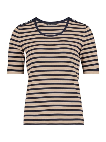 Betty Barclay Basic Shirt mit Rippenstruktur in Beige/Dark Blue