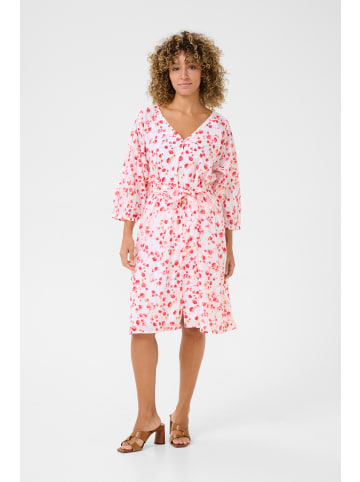 Cream Kleid CRGiselle A-shape in Pink Red Flower