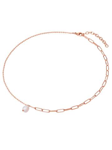 Valero Pearls Halskette Edelstahl Süßwasser-Zuchtperle in roségold