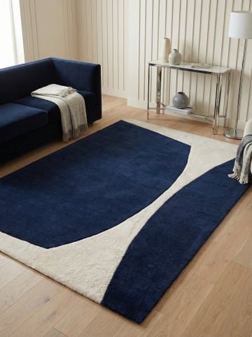 KADIMA DESIGN Teppich Woll-Viskose, Kontrast-Design, Hochflor, Handgetuftet