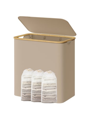 SONGMICS Wäschebox Roxanne in Braun - (B)38.5 x (H)70.5 x (T)60 cm