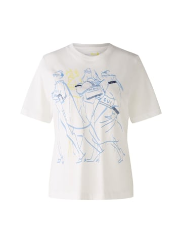 Oui T-Shirt 100% Organic Cotton in offwhite blue