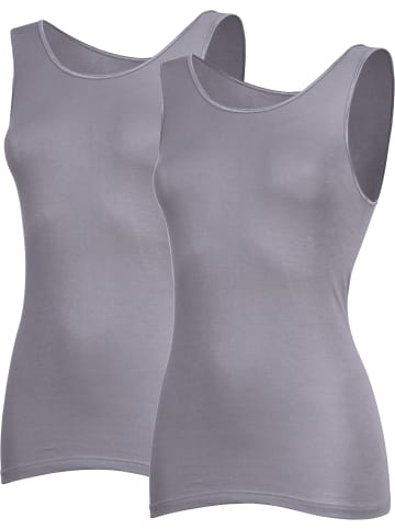 Erwin Müller Feinripp Unterhemd 2er-Pack in grau