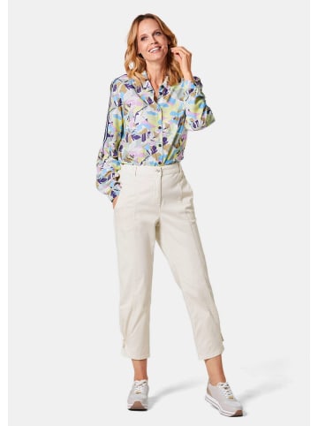 GOLDNER Kurzgröße: Hose mit Teildehnbund in stein