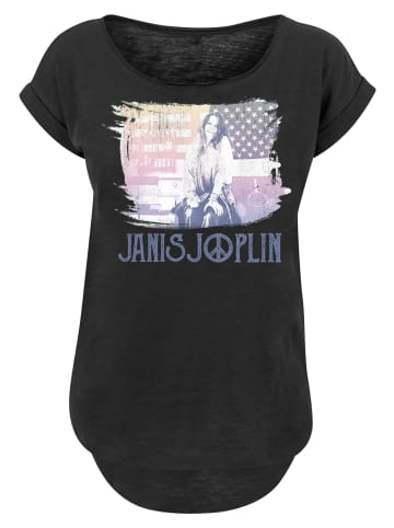 F4NT4STIC Long Cut T-Shirt Janis Joplin Stove Flag' in schwarz