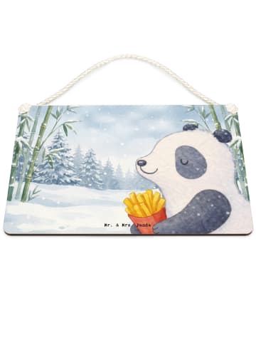 Mr. & Mrs. Panda Schild Panda Winter Pommes Design ohne Spruch in Weiß