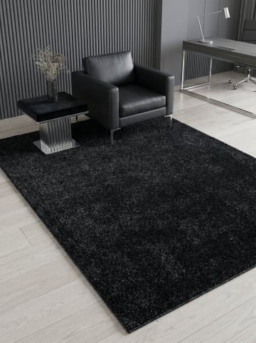 KADIMA DESIGN Teppich Kurzflor Waschbar Einfarbig MAIN Strapazierfähig OEKO-TEX in Anthrazit