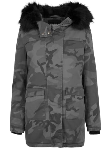 Urban Classics Parka in Grau Flecktarn