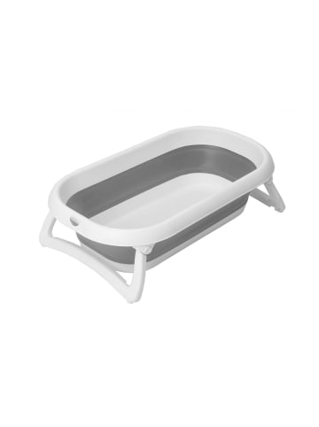 Rotho Babydesign Platzsparende Babywanne mit hitzeempfindlichem Stöpsel in stone grey
