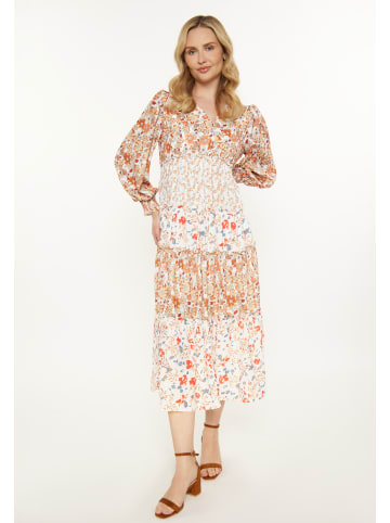Usha Women Dress in orange multicolor