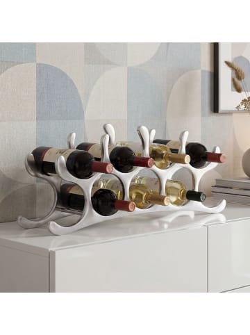 FineBuy Weinregal in Silber / Aluminium / 55x12x20