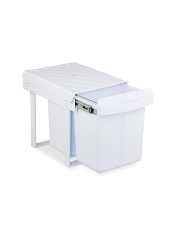 relaxdays Einbaumülleimer in Weiß - 2x 20 l