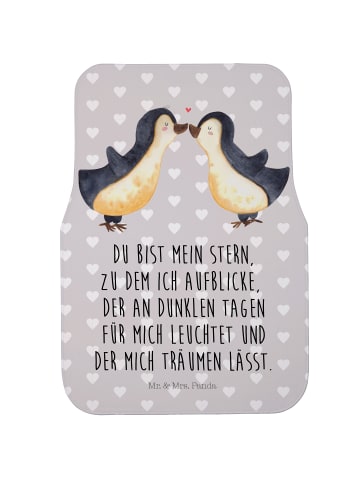 Mr. & Mrs. Panda Fußmatte Auto Pinguin Liebe mit Spruch in Grau Pastell