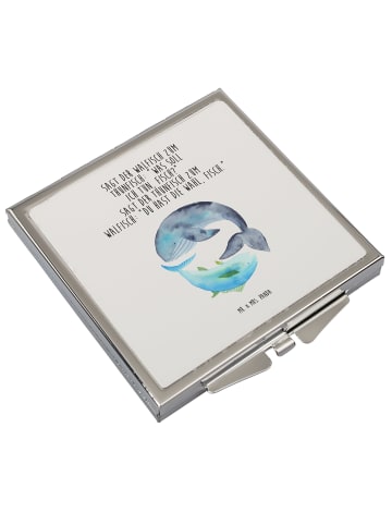 Mr. & Mrs. Panda Frauenspiegel Walfisch Thunfisch mit Spruch in Weiß