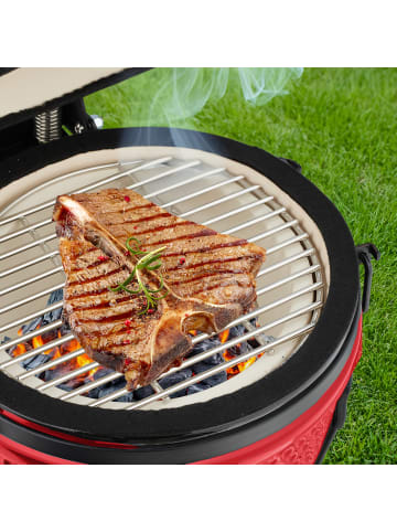 relaxdays Kamado Grill in Rot - Ø 32 cm