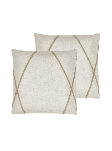 Beliani 2er-Set Dekokissen LICUALA in Beige