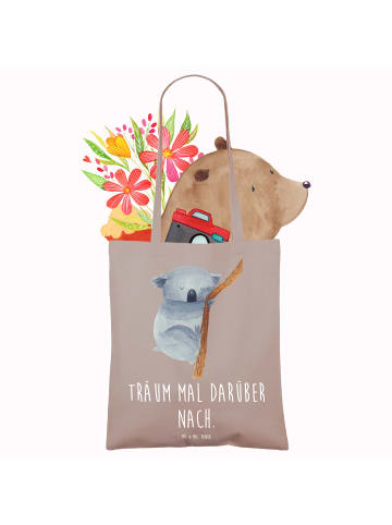 Mr. & Mrs. Panda Strandtasche Koalabär mit Spruch in Braun Pastell