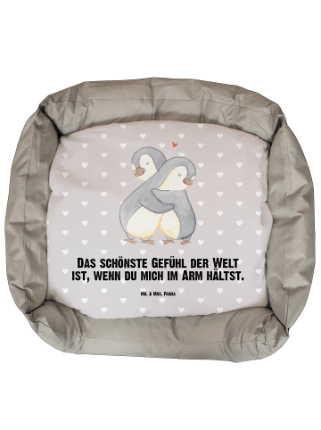 Mr. & Mrs. Panda Stoffbett Pinguine Kuscheln mit Spruch in Grau Pastell