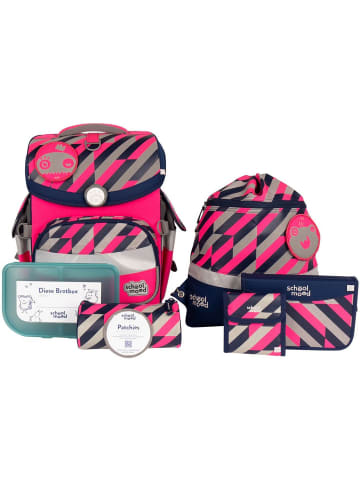 SCHOOL-MOOD Schulranzenset 7-tlg. Timeless Air+ Yuna Neon Pink in pink