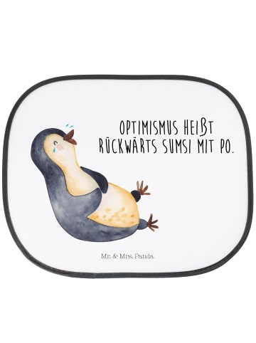 Mr. & Mrs. Panda Auto Sonnenschutz Pinguin Lachen mit Spruch in Weiß