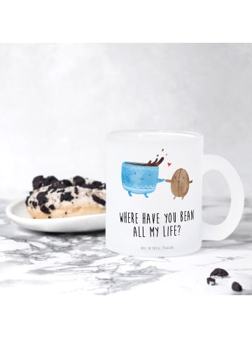 Mr. & Mrs. Panda Teetasse Kaffee Bohne mit Spruch in Transparent