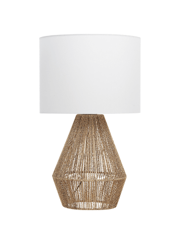 Beliani Tischleuchten MALEWA in Braun/Weiß - (W) 23 x (H) 52 x (L) 23 cm