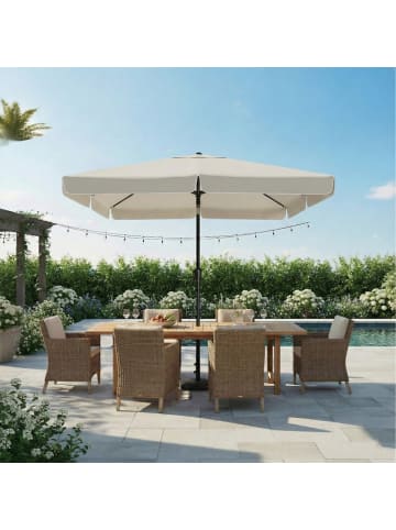 SONGMICS Sonnenschirm Sheld in Beige - (B)150 x (H)230 x (T)200 cm