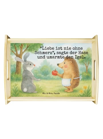 Mr. & Mrs. Panda Tablett Hase Igel Design mit Spruch in Weiß