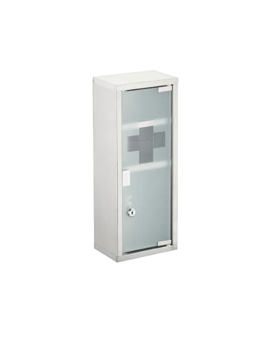 relaxdays Medizinschrank in Silber - (B)45 x (H)18 x (T)12 cm