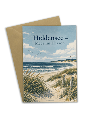 Klappkarte Küstenlandschaft friedlich Design mi... in Weiß