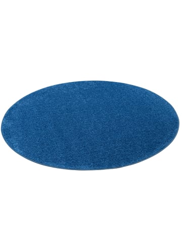 Snapstyle Hochflor Velours Teppich Cottage Rund in Blau