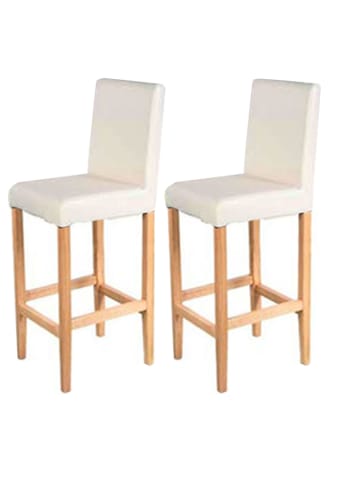 MCW 2er-Set Barhocker Vicenza, Creme, helle Beine