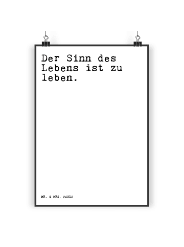 Mr. & Mrs. Panda Poster Der Sinn des Lebens... mit Spruch in Weiß