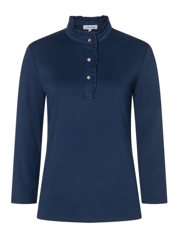 More & More feminines 3/4 Arm Shirt, Rüschenkragen in classic blue