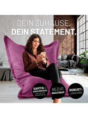 Lumaland LUMALAND Sitzsack Classic XXL Cord 380 L - 140 x 180 cm - mit waschbarem Bezug