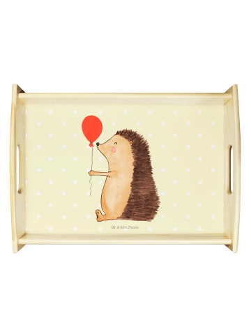 Mr. & Mrs. Panda Snack Tablett Igel Luftballon ohne Spruch in Gelb Pastell