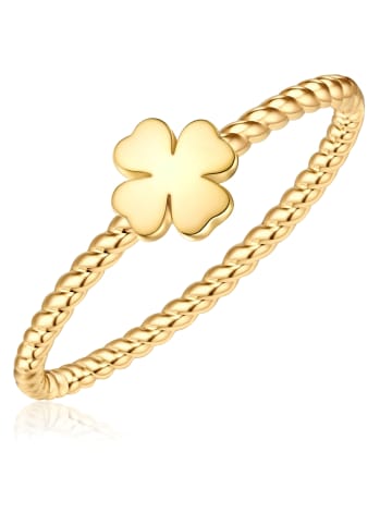 Glanzstücke München Ring Kleeblatt aus Sterling Silber in gelbgold