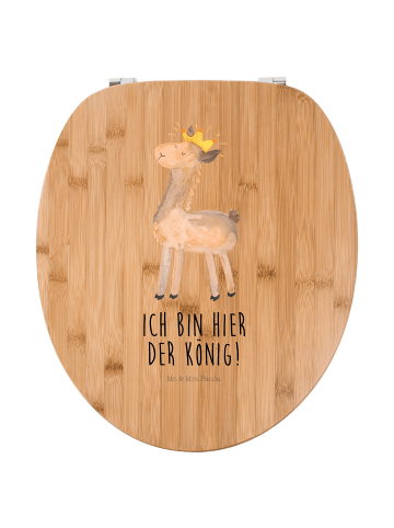 Mr. & Mrs. Panda Motiv WC Sitz Lama König mit Spruch in Braun