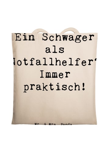 Mr. & Mrs. Panda Uni Tasche Spruch Schwager Notfallhelfer mit Sp... in Creme