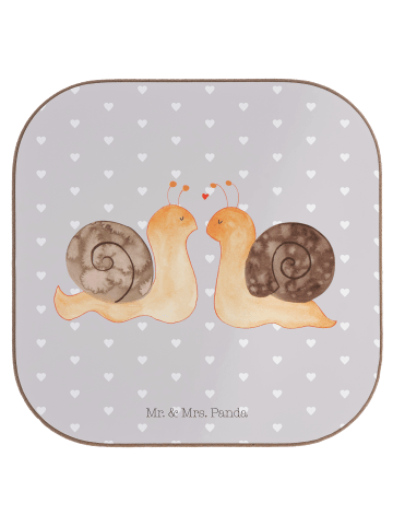 Mr. & Mrs. Panda Tassen Untersetzer Schnecken Liebe ohne Spruch in Grau Pastell