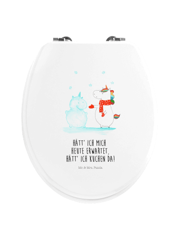 Mr. & Mrs. Panda Klodeckel Einhorn Schneemann mit Spruch in Weiß