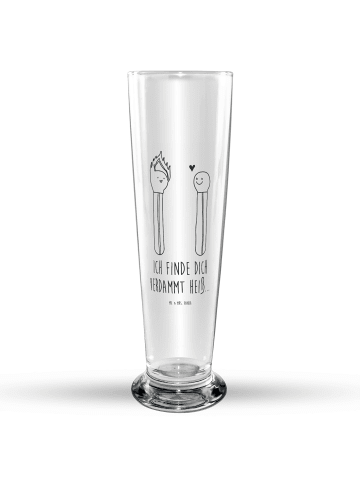 Mr. & Mrs. Panda Bierglas Streichhölzer mit Spruch in Transparent