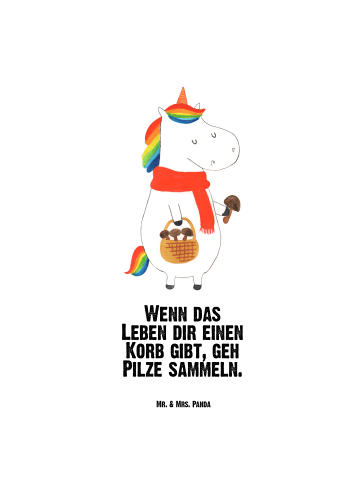 Mr. & Mrs. Panda Trinkflasche Einhorn Pilz mit Spruch in Weiß