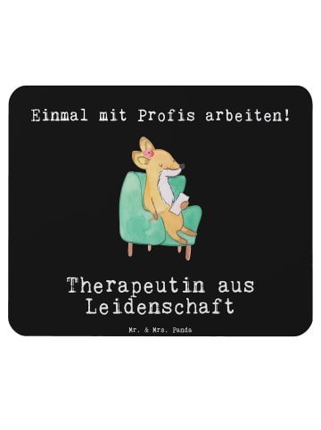 Mr. & Mrs. Panda Mousepad Therapeutin Leidenschaft mit Spruch in Schwarz